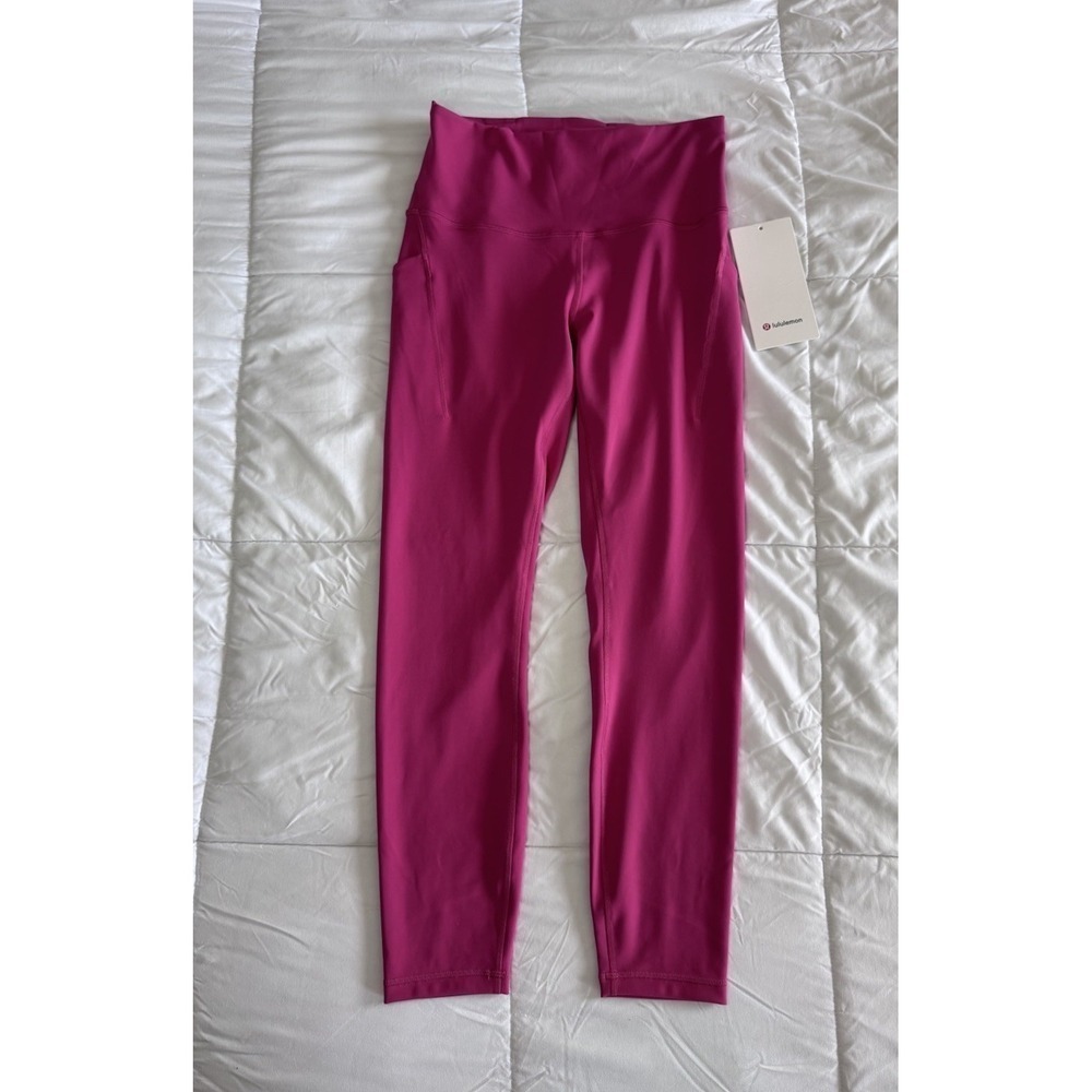 New Lululemon Wunder Train HR Tight 25" w/ Pockets Size 8 Raspberry Coulis $128